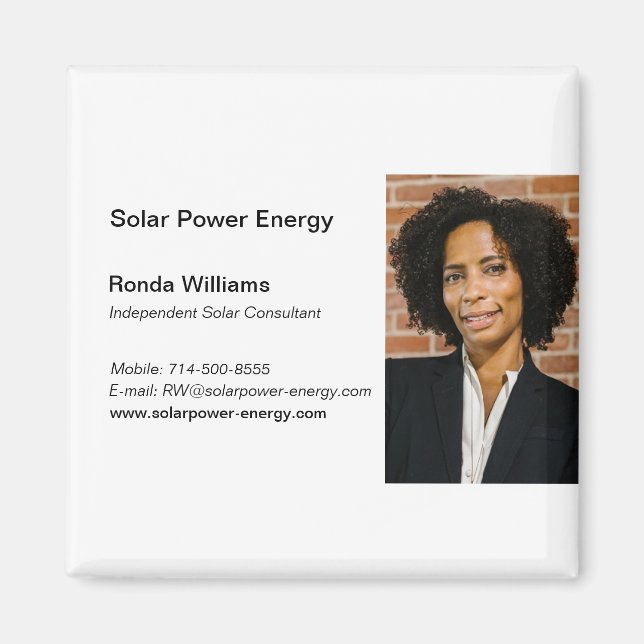 Aimant Carte de visite HeadShot professionnel (Devant)