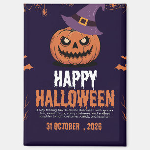 Aimant Carte de vœux Halloween joyeuse, salutation effray