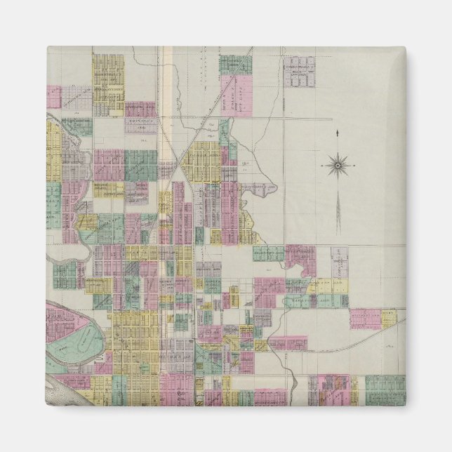 Aimant Carte de Wichita, Kansas (Devant)