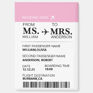 Aimant Carte d'embarquement moderne élégante personnalisé