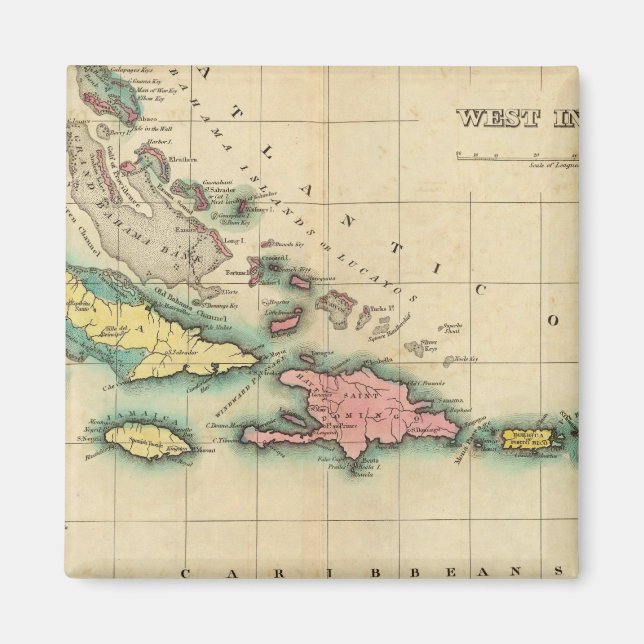Aimant Carte Des Antilles (Devant)