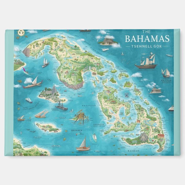 Aimant Carte des Bahamas (Recto)