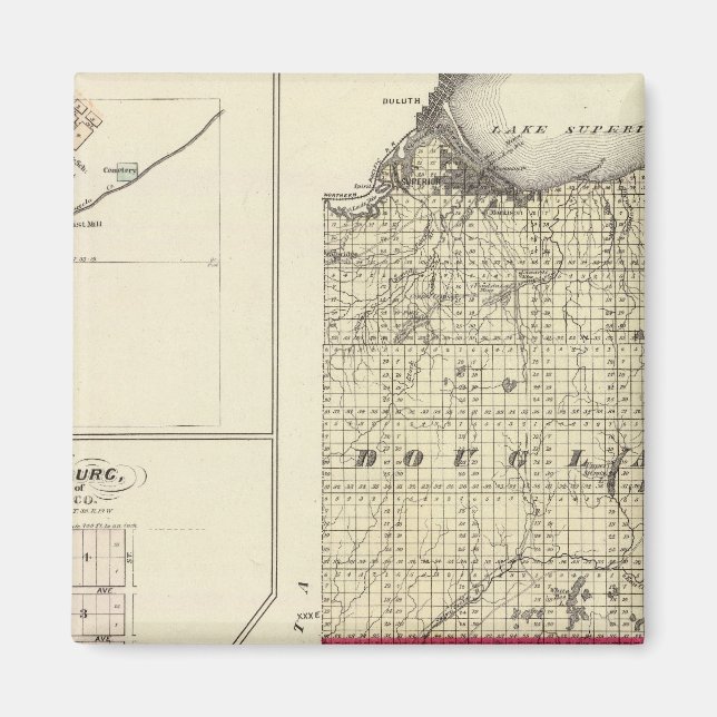 Aimant Carte des comtés de Douglas et de Burnett (Devant)