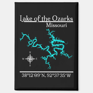 Aimant Carte des coordonnées du lac des Ozarks Missouri