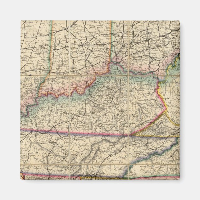 Aimant Carte des États du sud de l'Amérique (Devant)