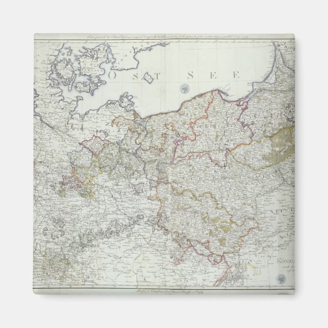 Aimant Carte des États prussiens en 1799 (Devant)