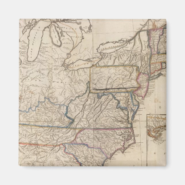 Aimant Carte des États-Unis (Devant)