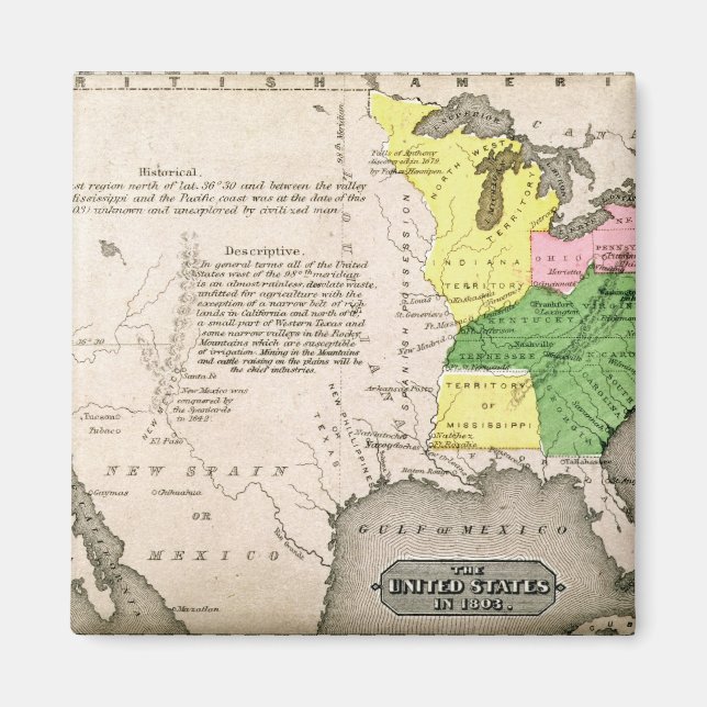 Aimant Carte des États-Unis (Devant)