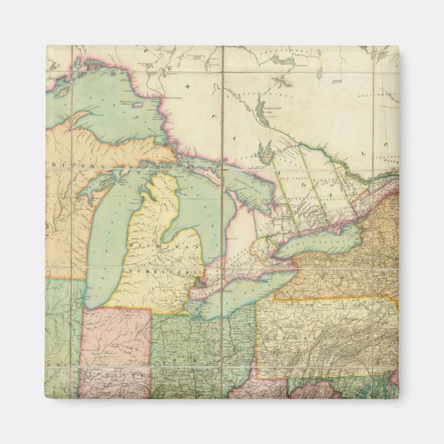 Aimant Carte des États-Unis 6 (Devant)