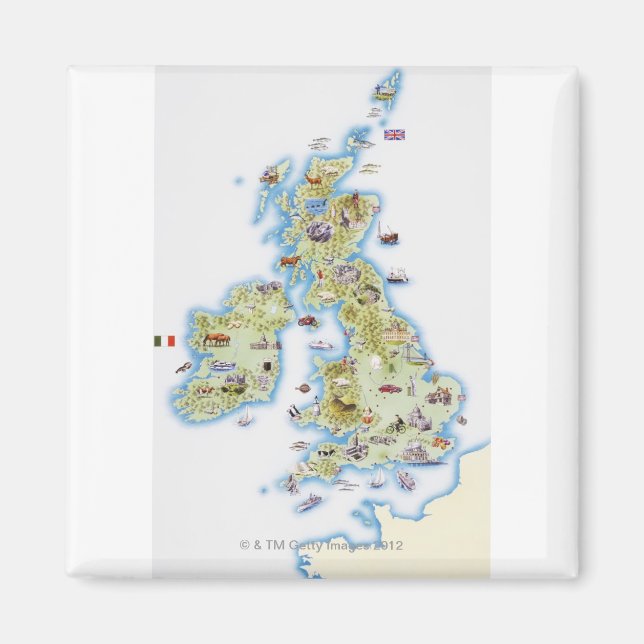 Aimant Carte des îles britanniques (Devant)