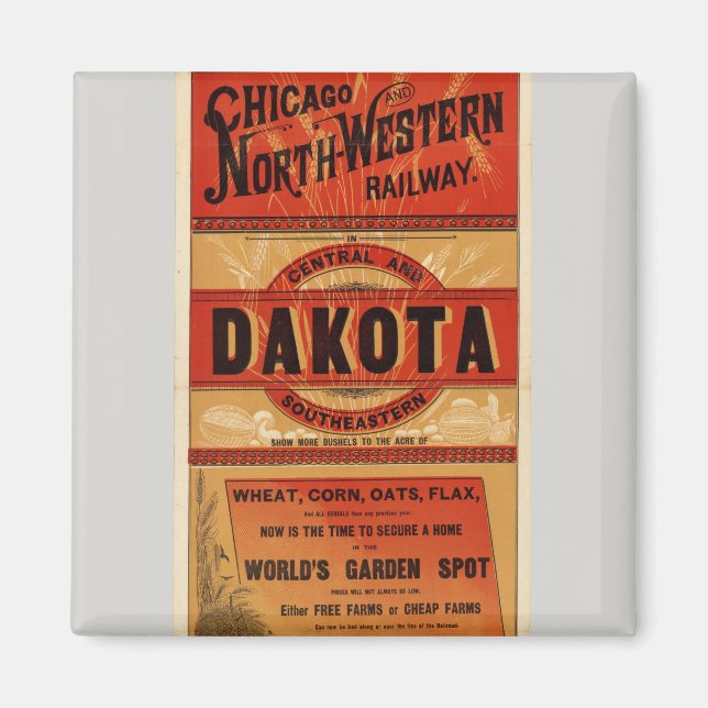 Aimant Carte des lignes de Chicago et Northwestern (Devant)