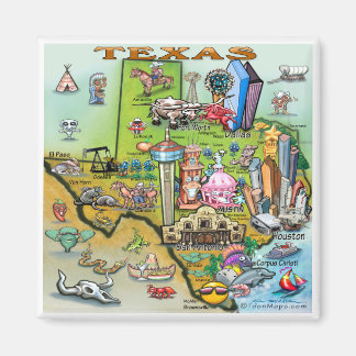 Aimant Carte des loisirs du Texas