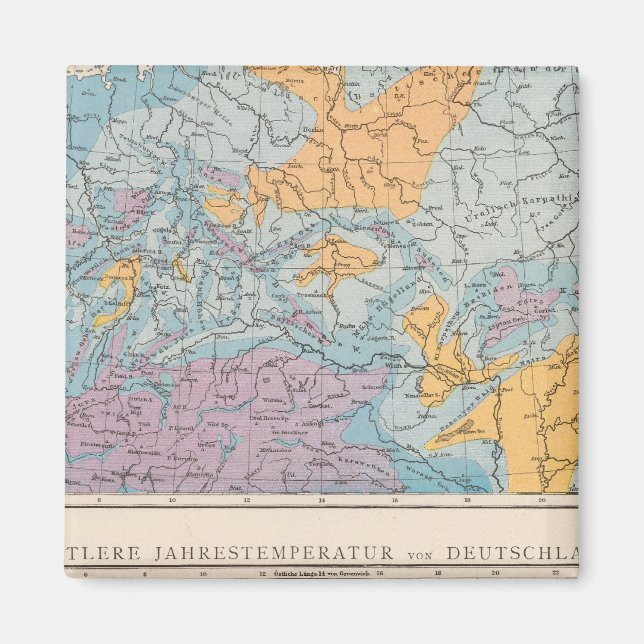 Aimant Carte des pluies allemandes (Devant)