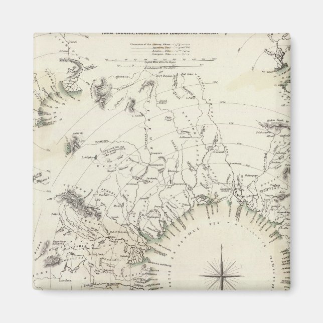 Aimant Carte des principaux cours d'eau (Devant)