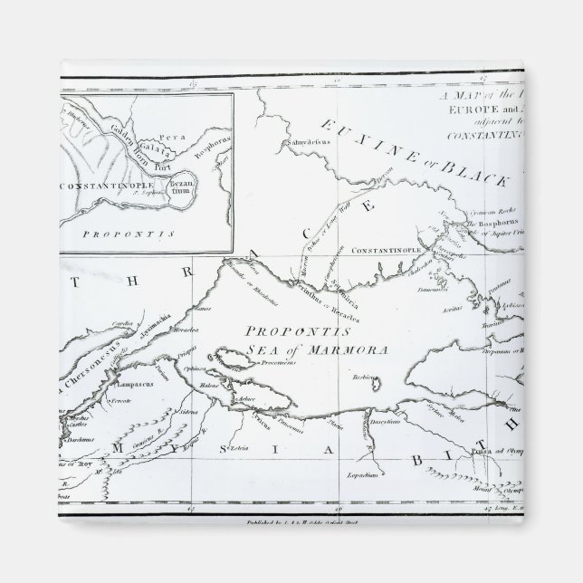 Aimant Carte des régions d'Europe et d'Asie (Devant)