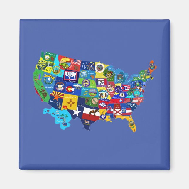 Aimant Carte des USA (Devant)