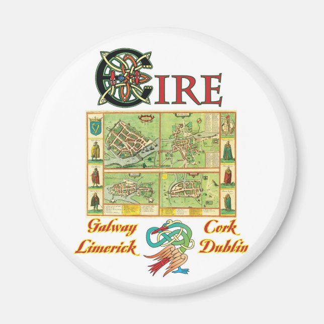 Aimant Carte des villes Eire (Devant)