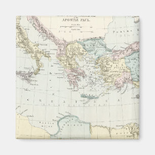 Aimant Carte des voyages du missionnaire de Paul d'apôtr