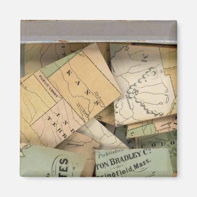 Aimant Carte détaillée, États-Unis d'Amérique (Devant)