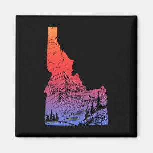 Aimant Carte d'État de la fierté des montagnes de l'Idaho