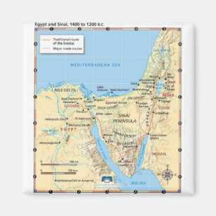 Aimant Carte d'exode Egypte et Sinai 1400 à de Moïse B