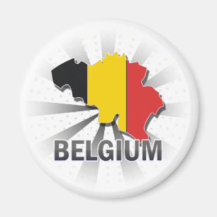 Aimant Carte Drapeau Belgique 2.0