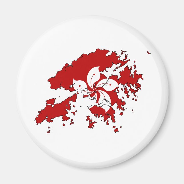 Aimant Carte Drapeau de Hong Kong pleine taille (Devant)