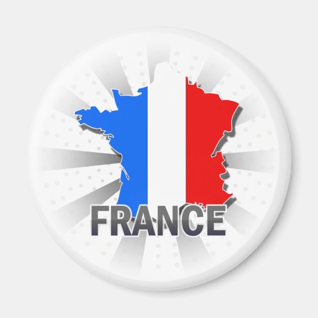 Aimant Carte Drapeau France 2.0 (Devant)