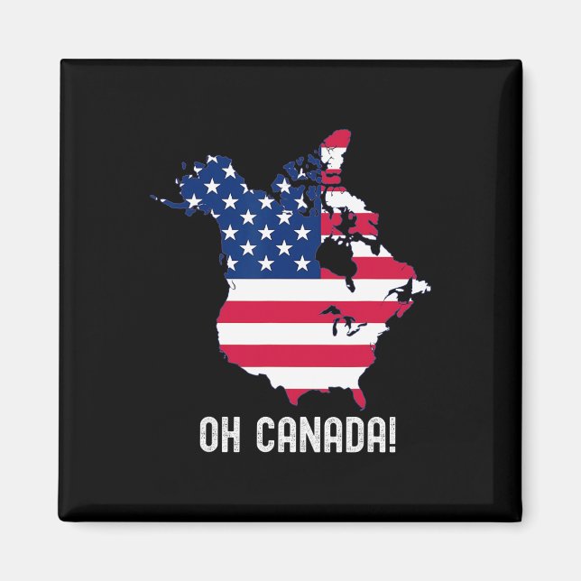 Aimant Carte du 51e État Canada États-Unis Drapeau améric (Devant)