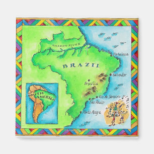 Aimant Carte du Brésil