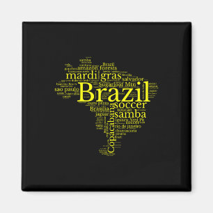Aimant Carte du Brésil Football Brésilien Copacana Brasil