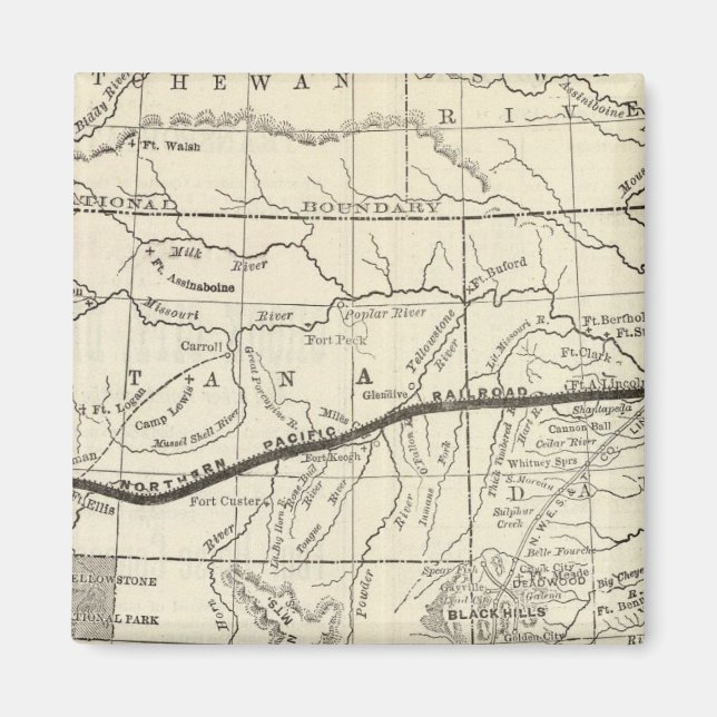 Aimant Carte du chemin de fer du Pacifique Nord (Devant)