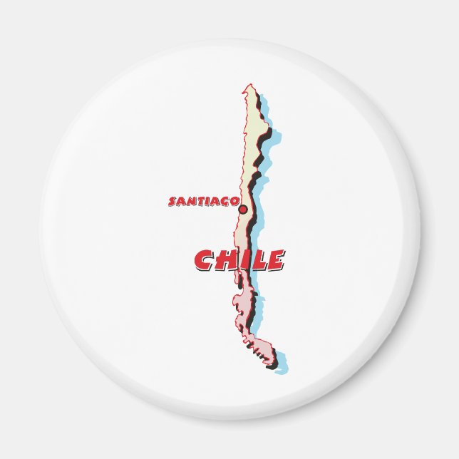Aimant Carte du Chili (Devant)