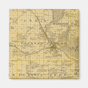 Aimant Carte du comté de Benton, État de l'Iowa