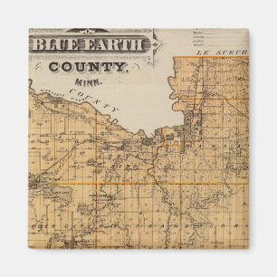 Aimant Carte du comté de Blue Earth, Minnesota