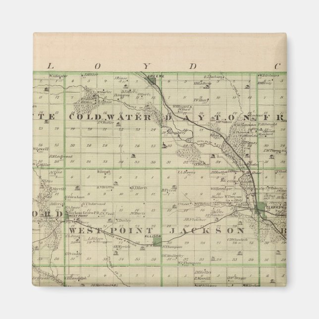 Aimant Carte du comté de Butler, État de l'Iowa (Devant)