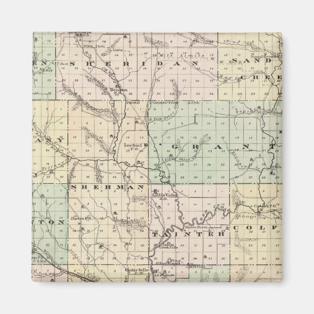 Aimant Carte du comté de Dunn, État du Wisconsin (Devant)