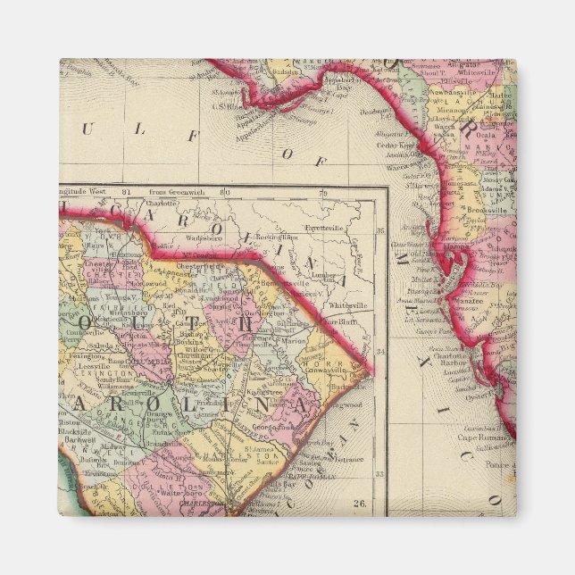 Aimant Carte Du Comté De Floride (Devant)