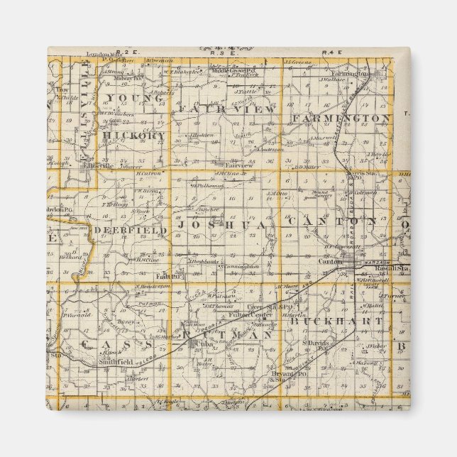 Aimant Carte du comté de Fulton et Lewistown (Devant)