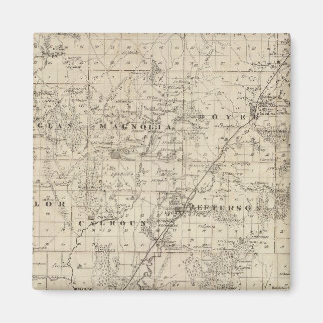 Aimant Carte du comté de Harrison, État de l'Iowa (Devant)