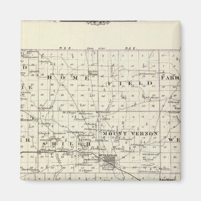 Aimant Carte du comté de Jefferson (Devant)