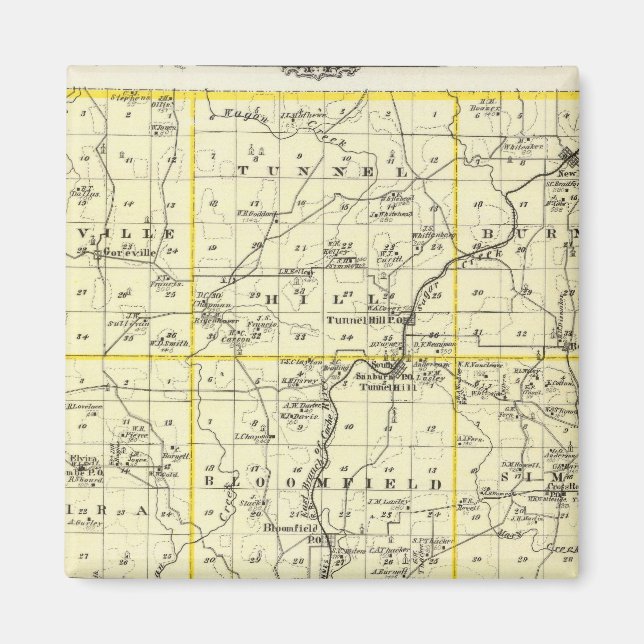 Aimant Carte du comté de Johnson et de Vienne (Devant)