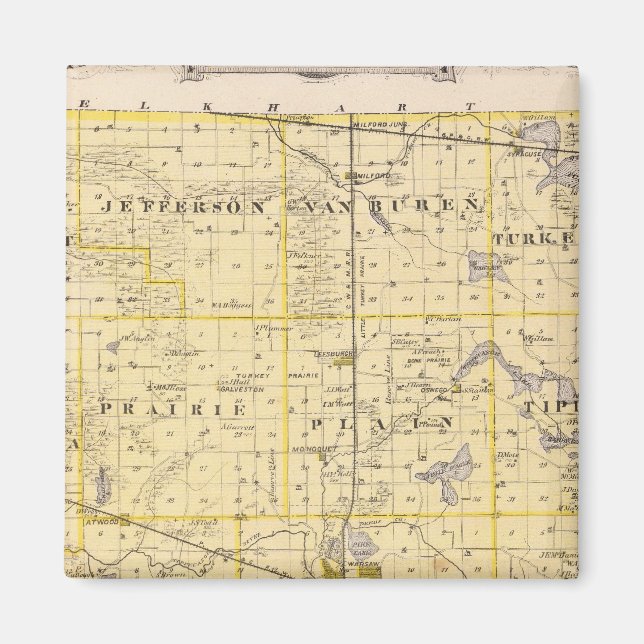 Aimant Carte du comté de Kosciusko (Devant)