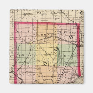 Aimant Carte du comté de Macomb, Michigan