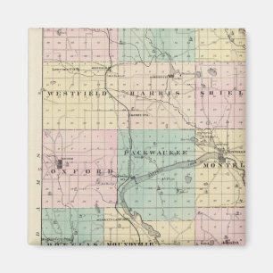 Aimant Carte du comté de Marquette et Westfield