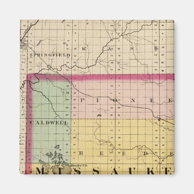 Aimant Carte du comté de Missaukee, Michigan (Devant)