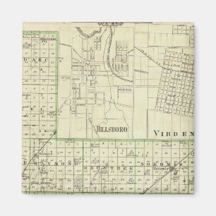 Aimant Carte du comté de Montgomery, de Hillsboro et de
