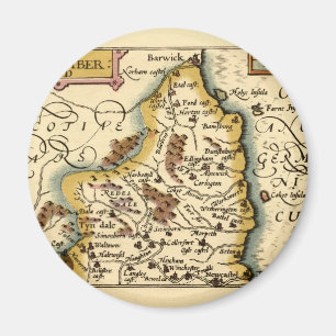 Aimant Carte du comté de Northumberland, Angleterre