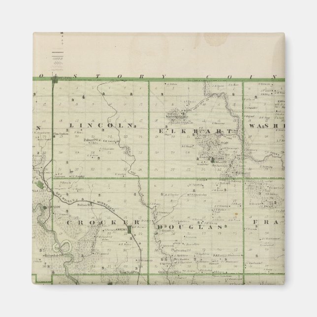 Aimant Carte du comté de Polk, État de l'Iowa (Devant)