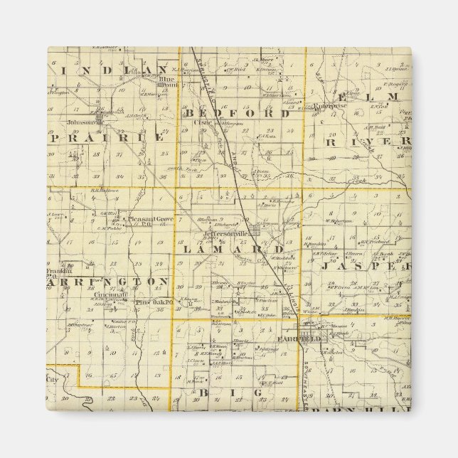Aimant Carte du comté de Wayne (Devant)